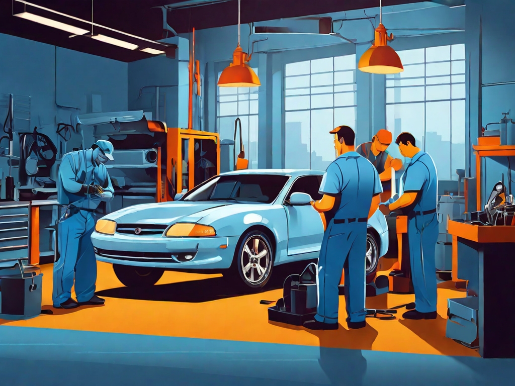 Default Vector illustration depicting employees of an auto rep 3