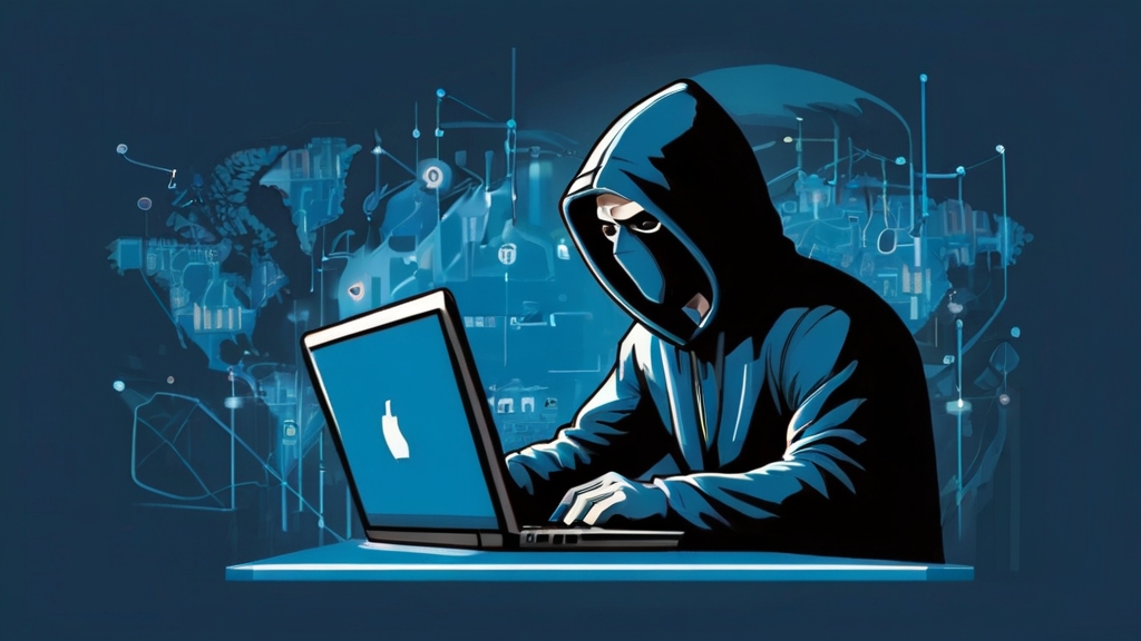 Default Vector illustration showing a hacker trying to break t 1