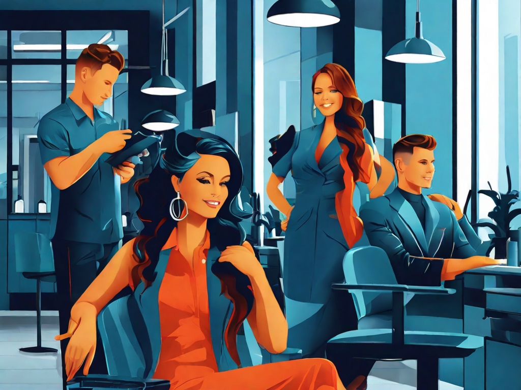 Default Vector illustration showing employees of a hair salon 2