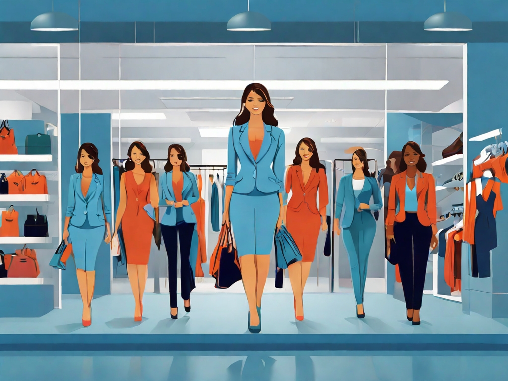 Default Vector illustration showing employees of a womens clot 0