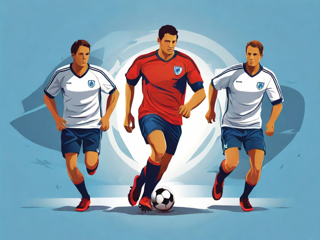 Default Vector illustration showing three soccer players durin 1