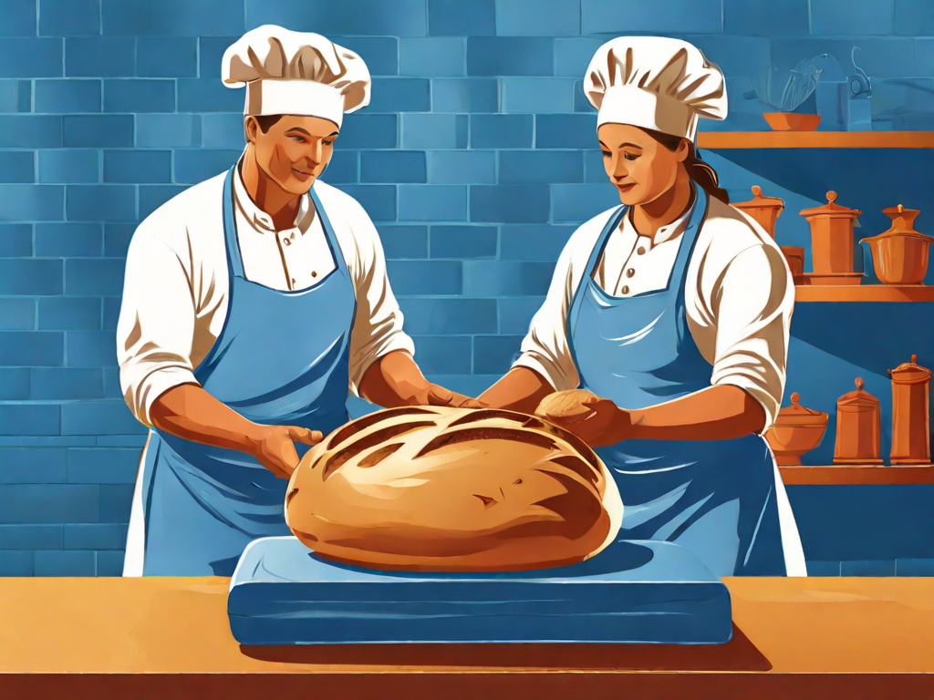 Default Vector illustration showing two bakers baking bread Th 3