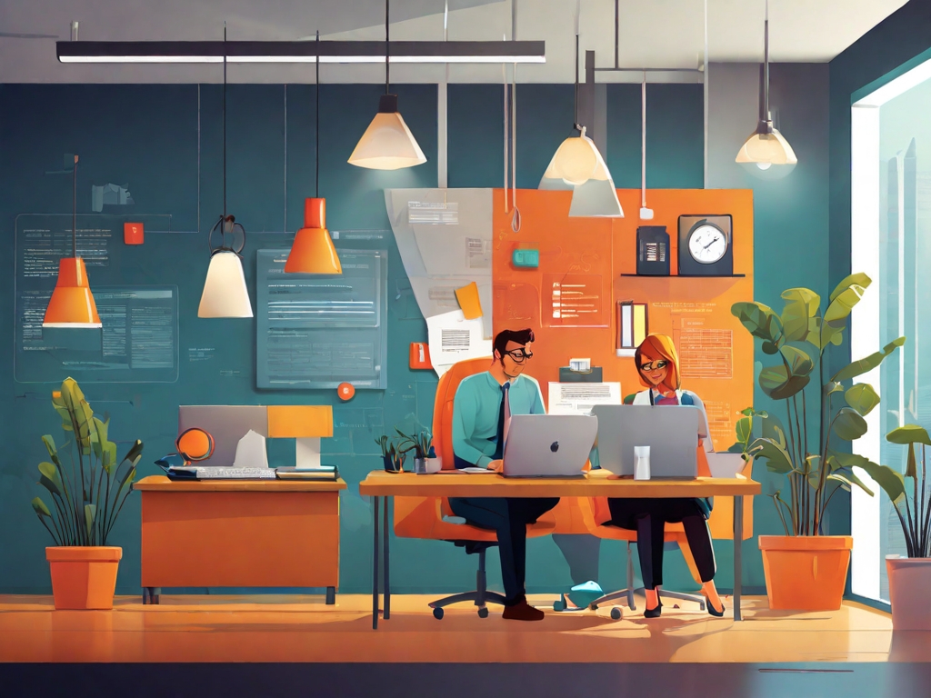 Default Vector illustration showing web development in the off 1