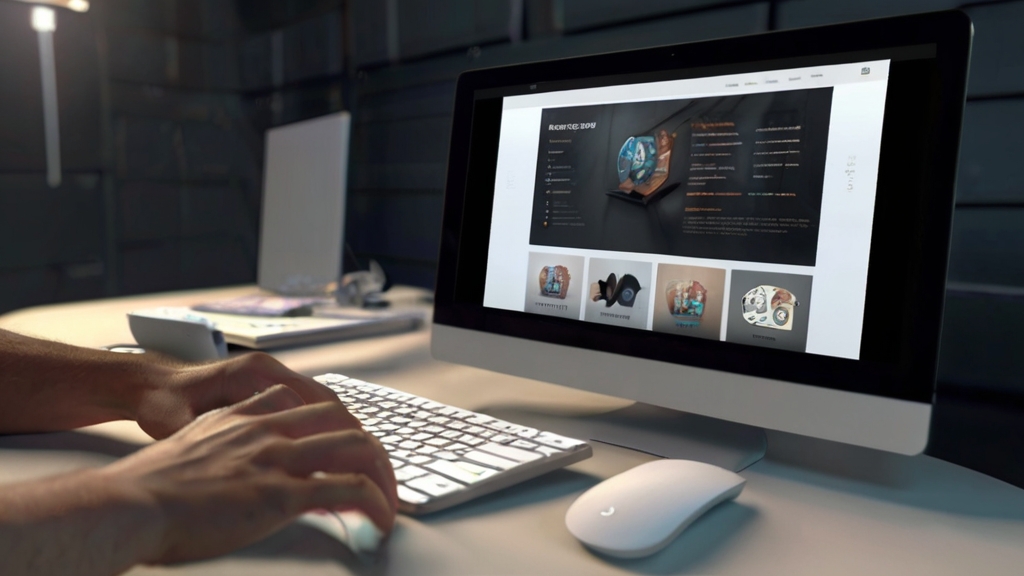 Default designer creating a website on a computer visible comp 0