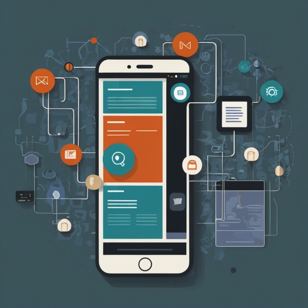 Default A vector graphic of a mobile device displaying a websi 2